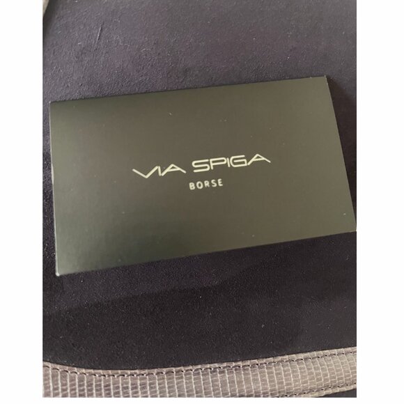 VIA SPIGA Purple Olivia Purple Suede Snakeskin Leather Trim Clutch Purse - Picture 5 of 5